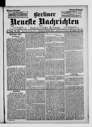 Berliner Neueste Nachrichten vom 11.11.1896