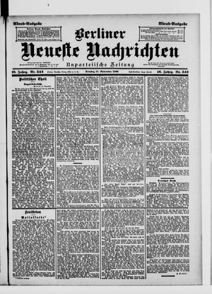 Berliner Neueste Nachrichten vom 17.11.1896