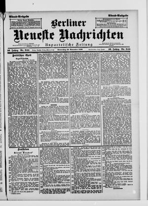 Berliner Neueste Nachrichten vom 19.11.1896