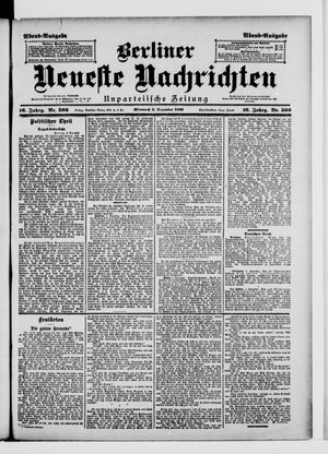 Berliner Neueste Nachrichten vom 02.12.1896
