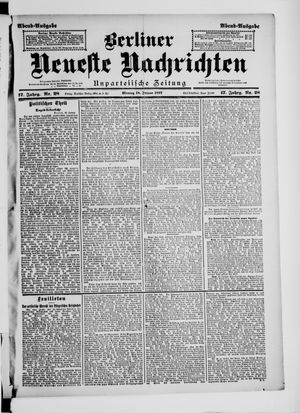Berliner neueste Nachrichten on Jan 18, 1897