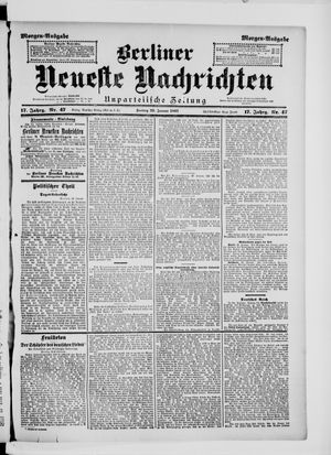 Berliner neueste Nachrichten on Jan 29, 1897