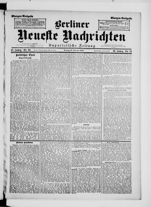Berliner neueste Nachrichten vom 12.02.1897