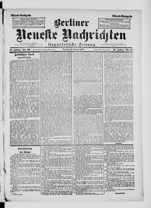 Berliner neueste Nachrichten on Feb 16, 1897