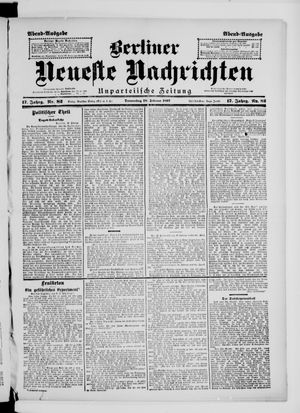 Berliner neueste Nachrichten vom 18.02.1897