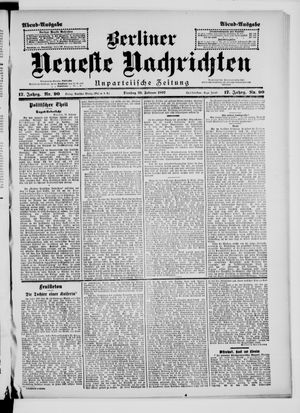 Berliner neueste Nachrichten vom 23.02.1897