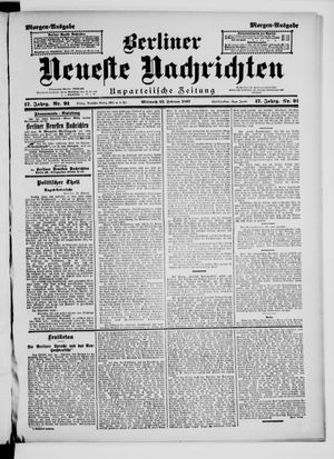 Berliner neueste Nachrichten vom 24.02.1897