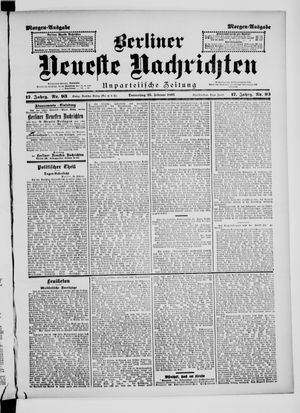 Berliner neueste Nachrichten vom 25.02.1897