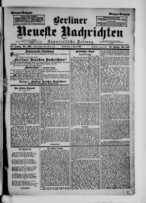Berliner neueste Nachrichten on Apr 1, 1897