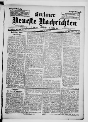 Berliner neueste Nachrichten on Apr 13, 1897