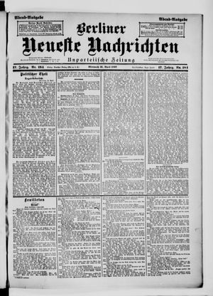 Berliner neueste Nachrichten on Apr 21, 1897