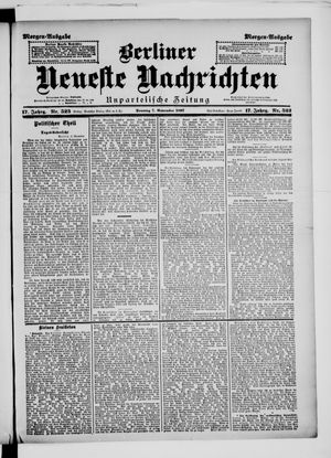 Berliner Neueste Nachrichten vom 07.11.1897