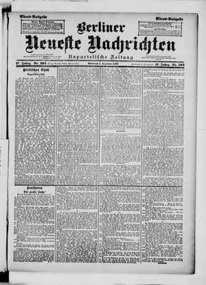 Berliner Neueste Nachrichten vom 01.12.1897