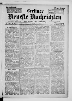 Berliner neueste Nachrichten vom 15.01.1898