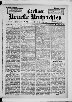 Berliner neueste Nachrichten vom 18.01.1898