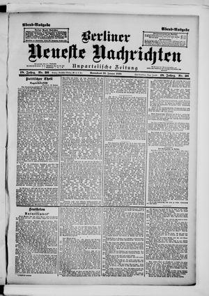 Berliner neueste Nachrichten vom 22.01.1898