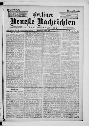Berliner neueste Nachrichten on Jan 27, 1898