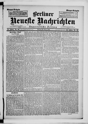 Berliner neueste Nachrichten vom 30.01.1898