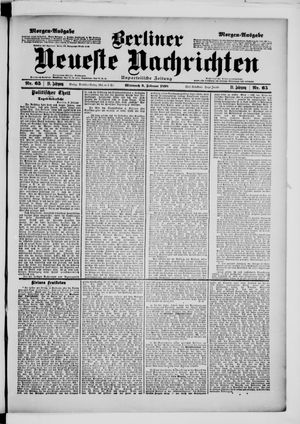 Berliner Neueste Nachrichten vom 09.02.1898