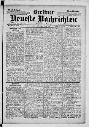 Berliner neueste Nachrichten vom 09.02.1898