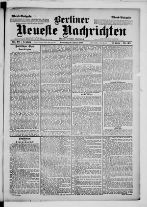 Berliner neueste Nachrichten vom 10.02.1898