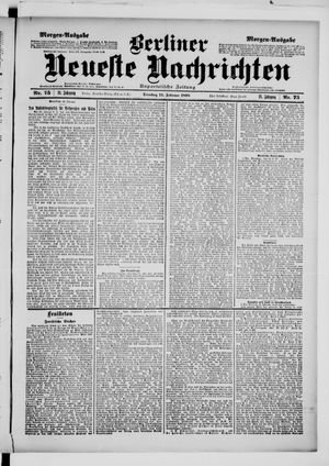 Berliner neueste Nachrichten on Feb 15, 1898