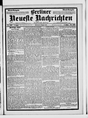 Berliner Neueste Nachrichten vom 03.08.1898
