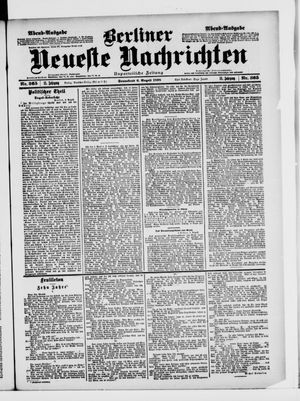 Berliner Neueste Nachrichten vom 06.08.1898