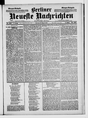 Berliner Neueste Nachrichten vom 21.08.1898
