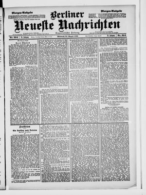 Berliner Neueste Nachrichten vom 24.08.1898