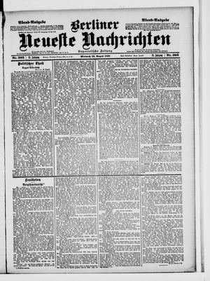 Berliner Neueste Nachrichten vom 24.08.1898