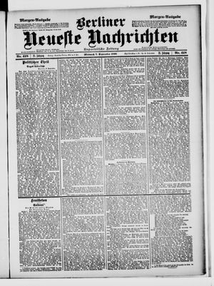 Berliner Neueste Nachrichten vom 07.09.1898