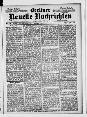 Berliner Neueste Nachrichten vom 11.09.1898