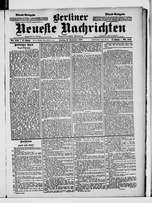 Berliner Neueste Nachrichten vom 20.09.1898