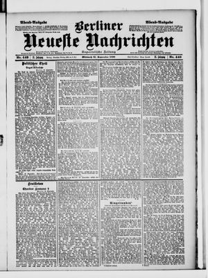 Berliner Neueste Nachrichten vom 21.09.1898