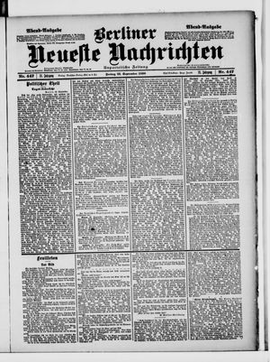 Berliner Neueste Nachrichten vom 23.09.1898