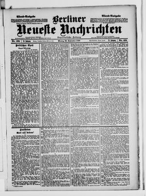 Berliner Neueste Nachrichten vom 26.09.1898