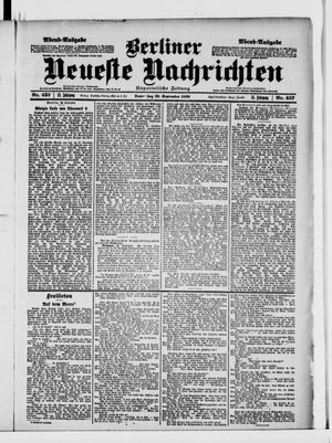 Berliner Neueste Nachrichten vom 29.09.1898