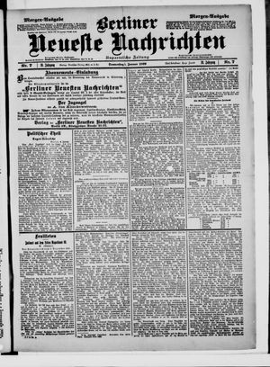 Berliner neueste Nachrichten vom 05.01.1899