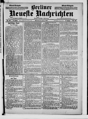 Berliner neueste Nachrichten on Jan 11, 1899