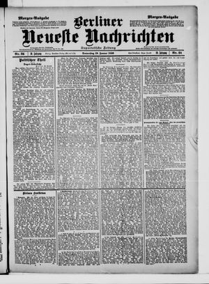 Berliner neueste Nachrichten on Jan 19, 1899