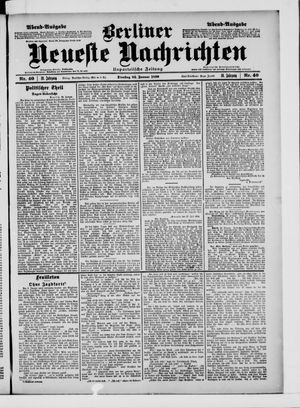 Berliner neueste Nachrichten on Jan 24, 1899