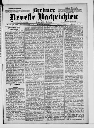 Berliner neueste Nachrichten vom 25.01.1899