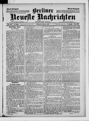 Berliner neueste Nachrichten vom 08.02.1899