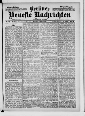 Berliner neueste Nachrichten vom 11.02.1899