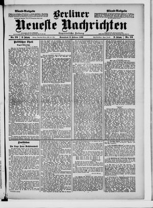 Berliner neueste Nachrichten on Feb 11, 1899