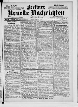 Berliner neueste Nachrichten on Feb 13, 1899