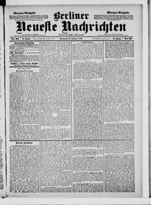 Berliner neueste Nachrichten on Feb 22, 1899