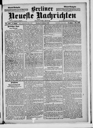 Berliner neueste Nachrichten vom 28.02.1899