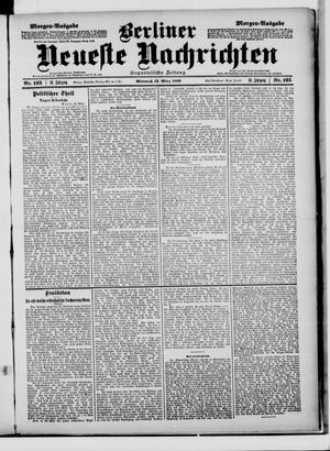Berliner neueste Nachrichten on Mar 15, 1899